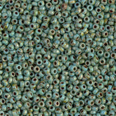11/0 Miyuki Seed Beads Opaque Turquoise Blue Picasso #4514